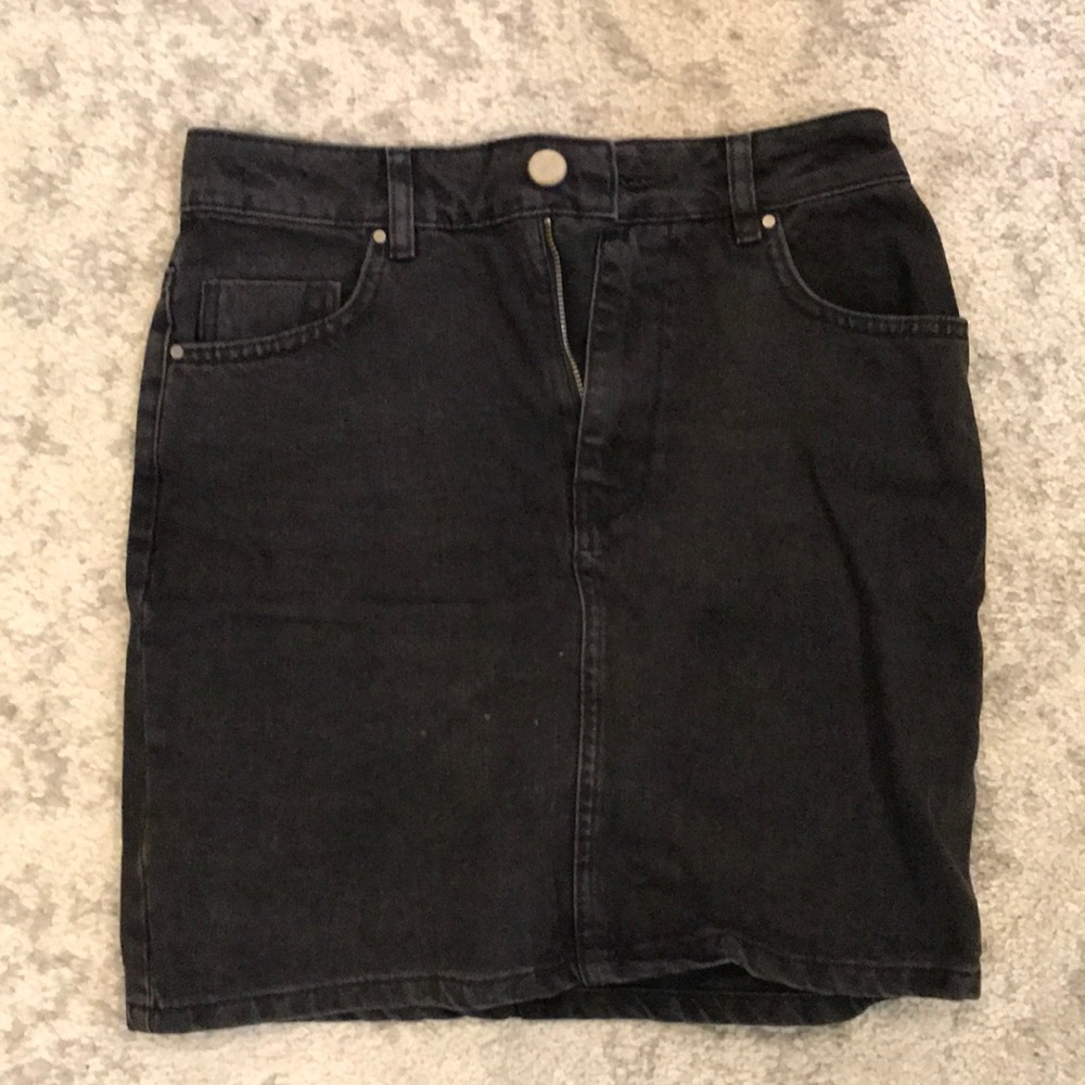 ASOS black denim mini skirt